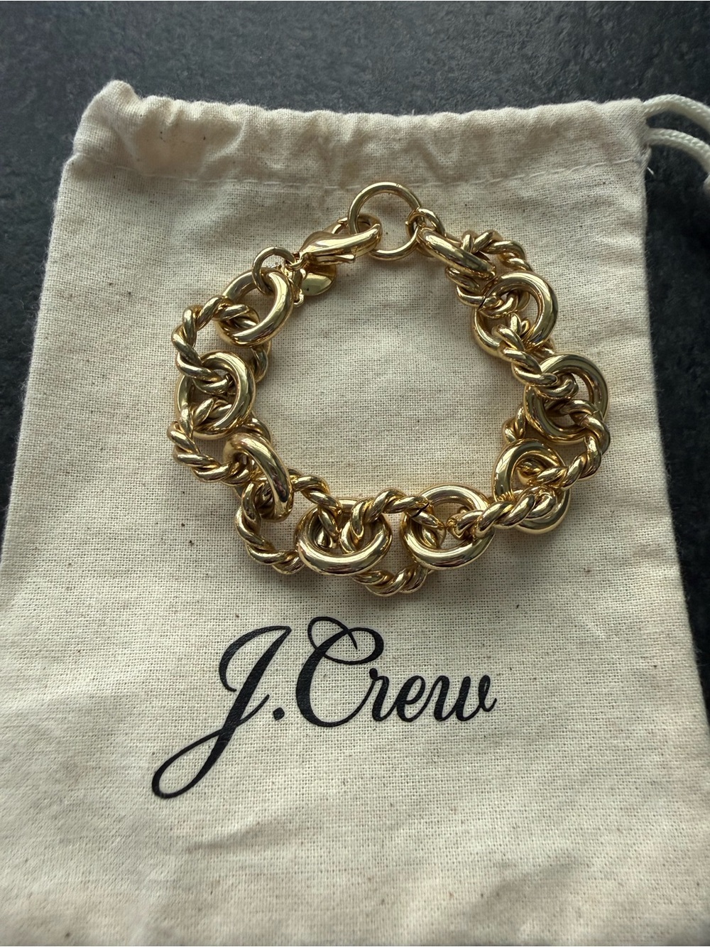 J. Crew Shiny Gold Chunky Link Bracelet